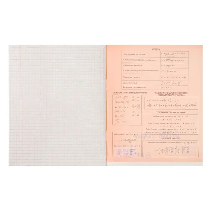 Тетрадь предметная 36 листов в клетку Calligrata «MonoTone. Алгебра» обложка мелованная бумага Тетрадь предметная 36 листов в клетку Calligrata «MonoTone. Алгебра» обложка мелованная бумага