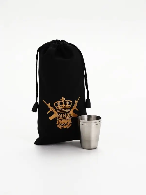 Стопки в чехле &laquo;Король&raquo;: нержавеющая сталь, набор 3 шт.&times;30 мл