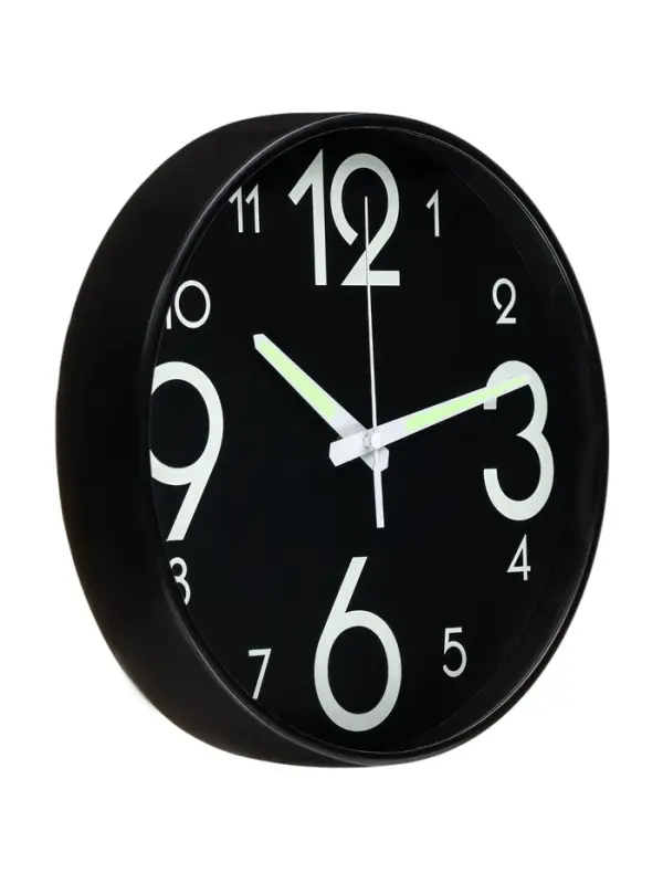 Часы настенные интерьерные &laquo;Классика&raquo;, плавный ход, светящиеся, d=25 см