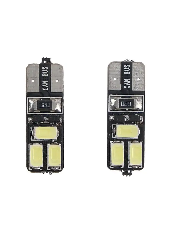 Автолампа светодиодная TORSO, T10 W5W, 12 В, 6 SMD-5630, 3 Вт, с обманкой, набор 2 шт.