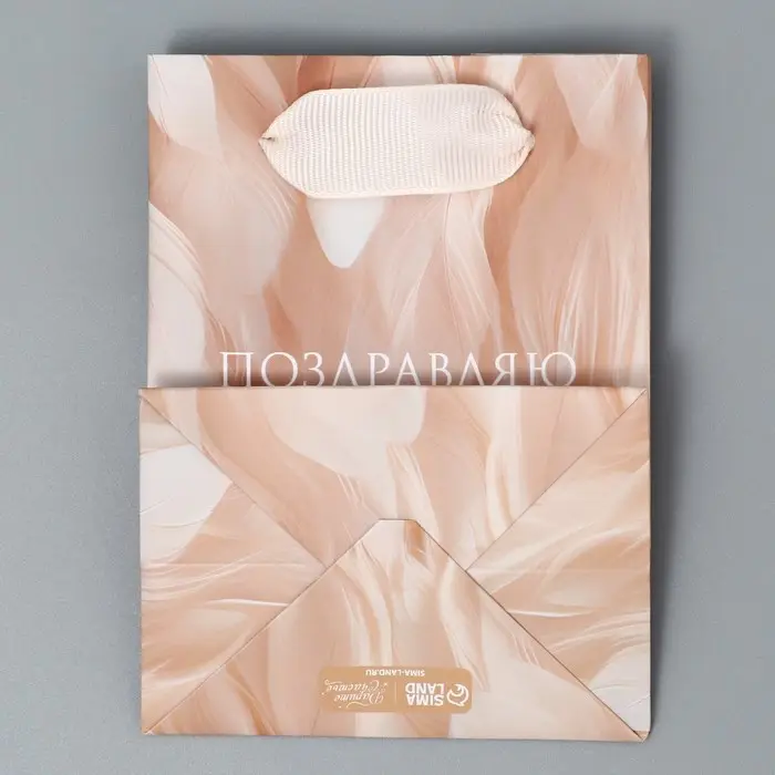 Пакет подарочный ламинированный, упаковка, «Поздравляю», 9 х 12 х 6.5 см