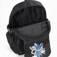 Рюкзак школьный для мальчика, с рисунком, 1 отделение, 5 карманов, 31&times;14&times;45 см, чёрный