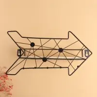 Вешалка настенная с полкой 26&times;9 см &laquo;Стрелка&raquo;, крючки декоративные, с подсветкой, 5 крючков, чёрная