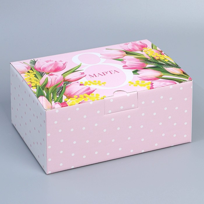 Коробка подарочная сборная, упаковка, «8 марта», 22 х 15 х 10 см Коробка подарочная сборная, упаковка, «8 марта», 22 х 15 х 10 см