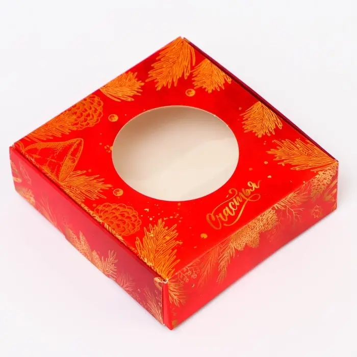 Подарочная коробка сборная с окном «Исполнения желаний», 10×10×3 см Подарочная коробка сборная с окном «Исполнения желаний», 10×10×3 см