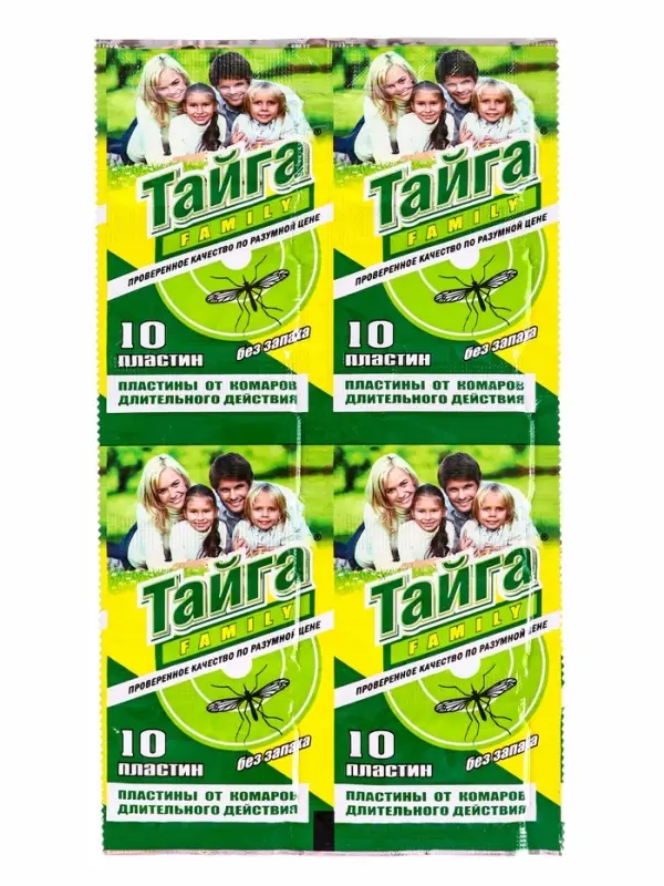 Пластины от комаров Тайга Family, инсектицидные, 10 шт Пластины от комаров Тайга Family, инсектицидные, 10 шт
