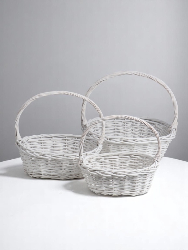 Набор корзин овальные 3 шт, L: 40х32 см, Н14 см, Н с ручкой 37 см.M: 34х26х12Hх33HHS: 29х21х11Hх28 Набор корзин овальные 3 шт, L: 40х32 см, Н14 см, Н с ручкой 37 см.M: 34х26х12Hх33HHS: 29х21х11Hх28