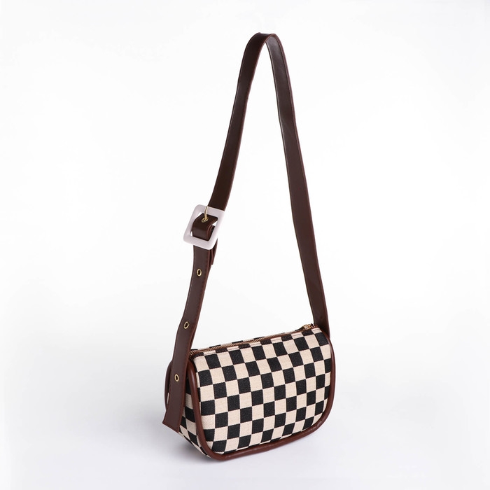 Сумка-кросс-боди на молнии, цвет бежевый/коричневый Сумка-кросс-боди на молнии, цвет бежевый/коричневый