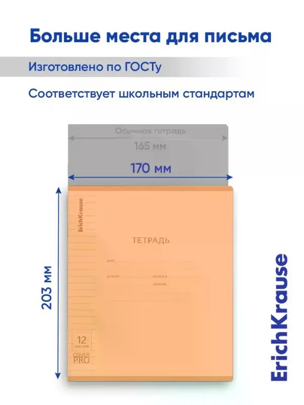 Тетрадь 12 листов в линейку ErichKrause CoverPro matt Pulse, МИКС