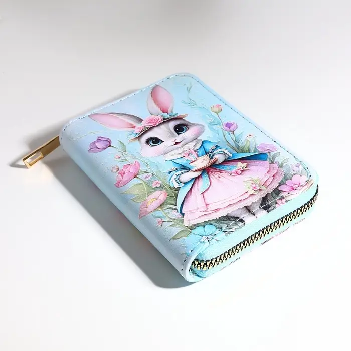 Кошелёк на молнии &laquo;Зайка&raquo;, маленький, голубой