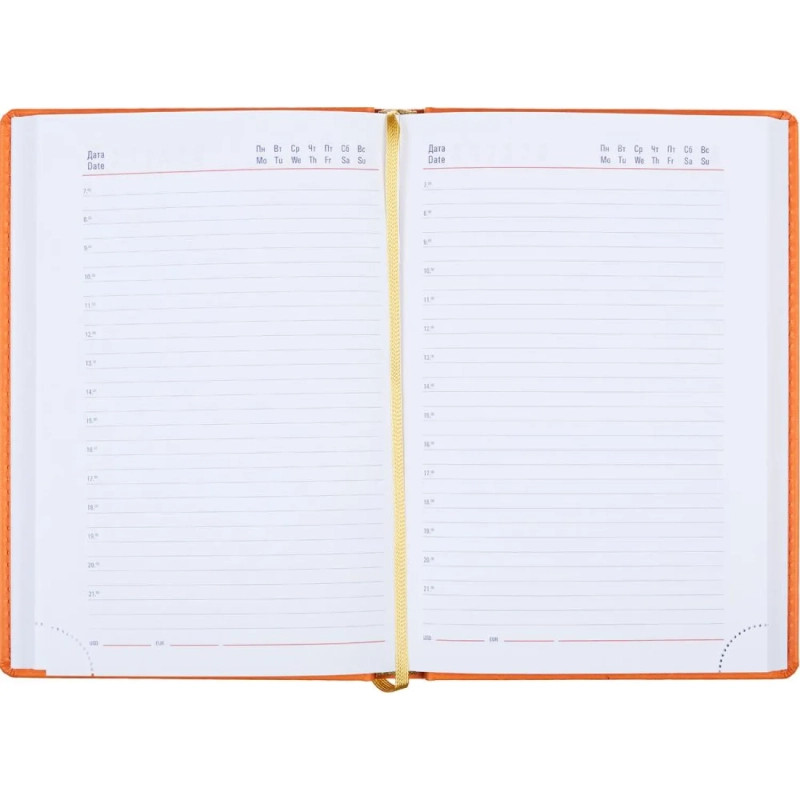 Ежедневник недатированный оранжевый,А5,143х210мм,176л,ATTACHE Сиам