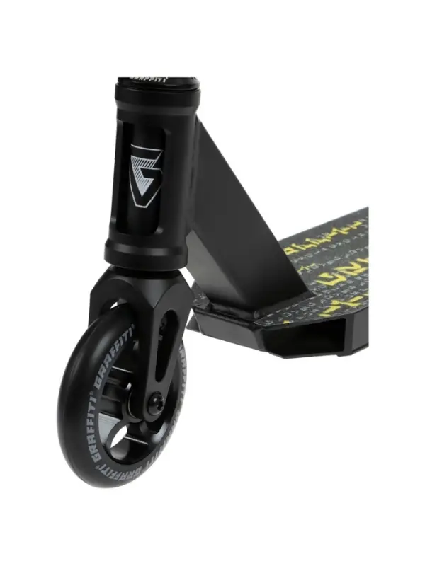 Самокат трюковой GRAFFITI Eccentric 24, колёса PU 110 мм, HIC компрессия, ABEC 9 Chrome, чёрный