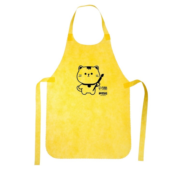 Фартук для творчества «Котик», цвет желтый, 42х63 см Фартук для творчества «Котик», цвет желтый, 42х63 см