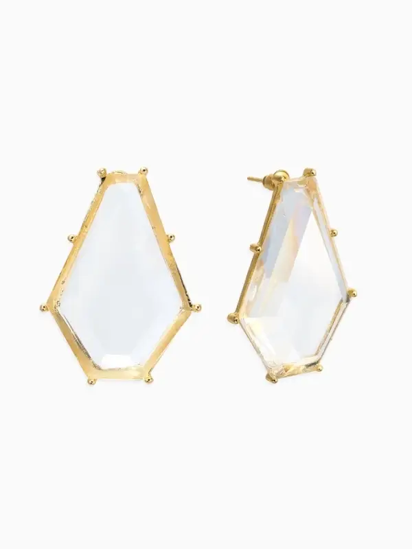 Серьги акрил &laquo;Кристалл&raquo;, прозрачные в золоте