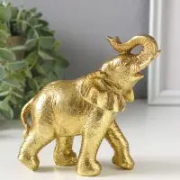 Сувенир полистоун "Золотой слон" 12х5,6х15,5 см