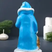 Свеча фигурная "Дед Мороз" 8,5х7х15,5 см, цв. голубой
