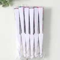 Веер пластик, текстиль "Цветочный" МИКС широкие лопасти 23 см