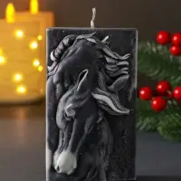 Свеча Символ Года Барельеф, 11,6*7*3,8, серая Свеча Символ Года Барельеф, 11,6*7*3,8, серая