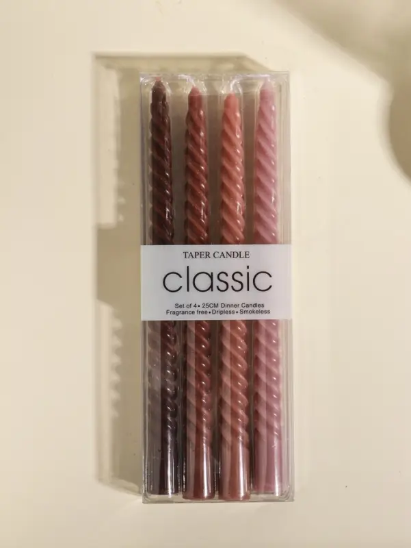 Набор свечей витых, 2х25 см, 4 шт, палитра коричневого 25,5х8,8х2,4 см Набор свечей витых, 2х25 см, 4 шт, палитра коричневого 25,5х8,8х2,4 см