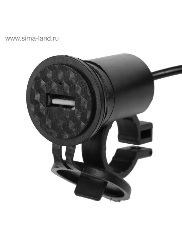 Зарядное устройство на руль мотоцикла, USB, 1.5 А, 24 В, провод 120 см