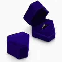 Футляр под кольца &laquo;Кристалл&raquo;, для серёг, бархатная, 6.5&times;6 см, синяя