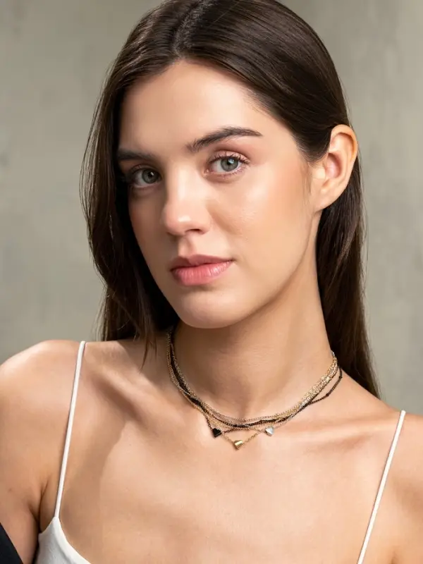 Кулоны на цепочке &laquo;Сердце&raquo;, набор 3 шт. L=35 + удлинитель 7 см, разноцветный