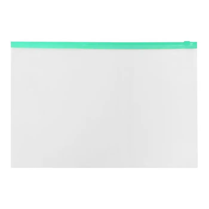 Папка-конверт на ZIP-молнии A4, 150 мкм, Calligrata, прозрачная, зелёная молния Папка-конверт на ZIP-молнии A4, 150 мкм, Calligrata, прозрачная, зелёная молния