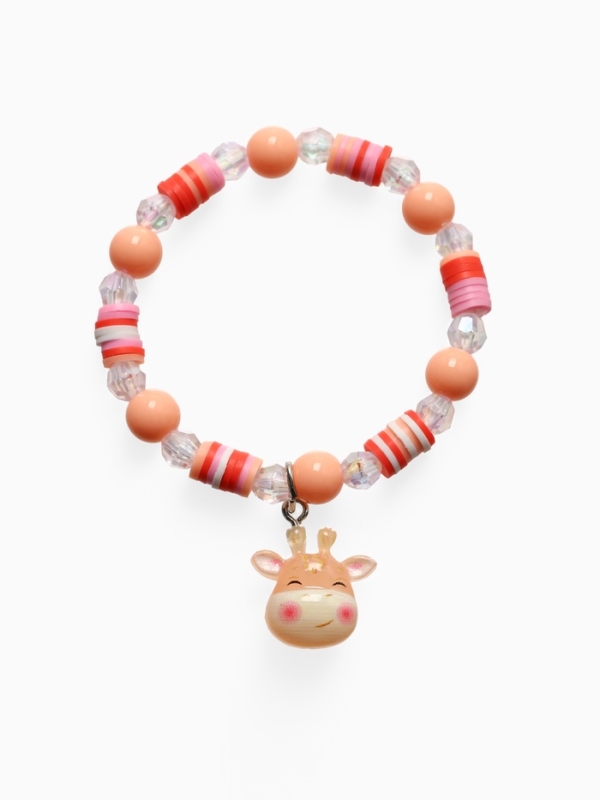 Браслет детский  Браслет детский "Выбражулька" фимо с бусинами, жираф с бусинами, цветной