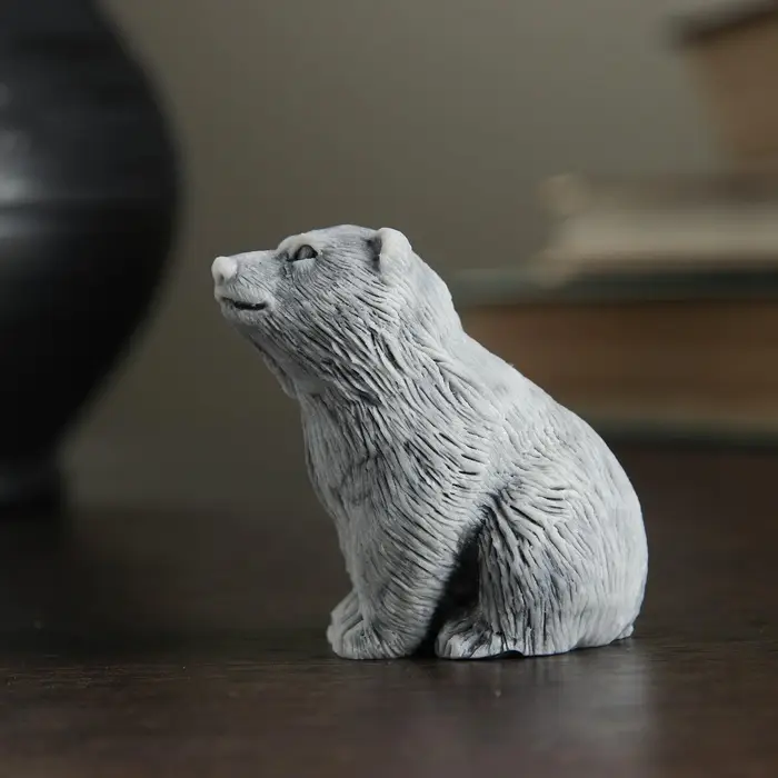 Фигурка &laquo;Медвежонок сидит&raquo;, мраморная крошка, 4.5 см