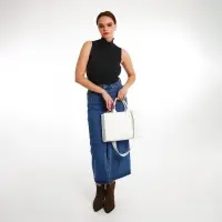 Сумка женская тоут TEXTURA на молнии, 33&times;9&times;23 см, белая