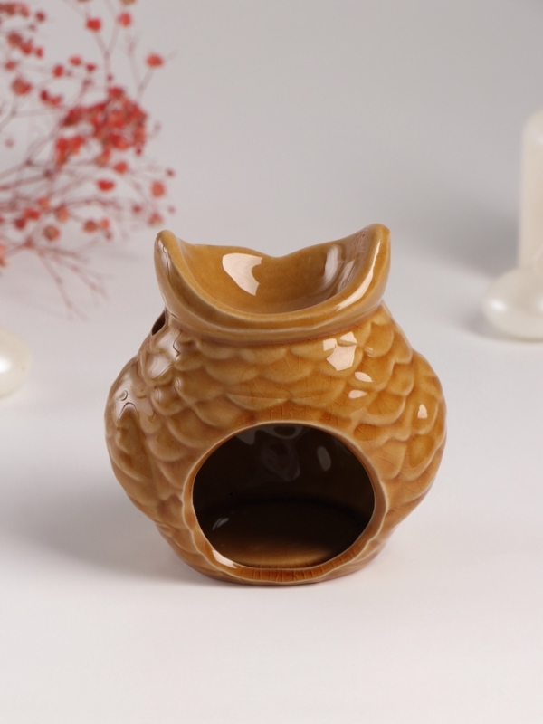 Аромалампа керамика Аромалампа керамика "Ушастая сова" тёмный беж 6,5х11х10,7 см