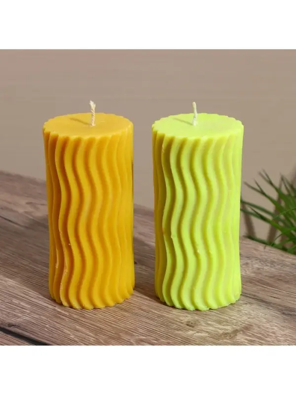 Свеча "Волны" 6х6х12 см, соевый воск МИКС