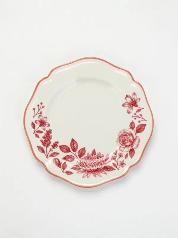 Чайная пара &laquo;Розовый сад&raquo;: кружка 280 мл, блюдце d=16 см, ручная работа