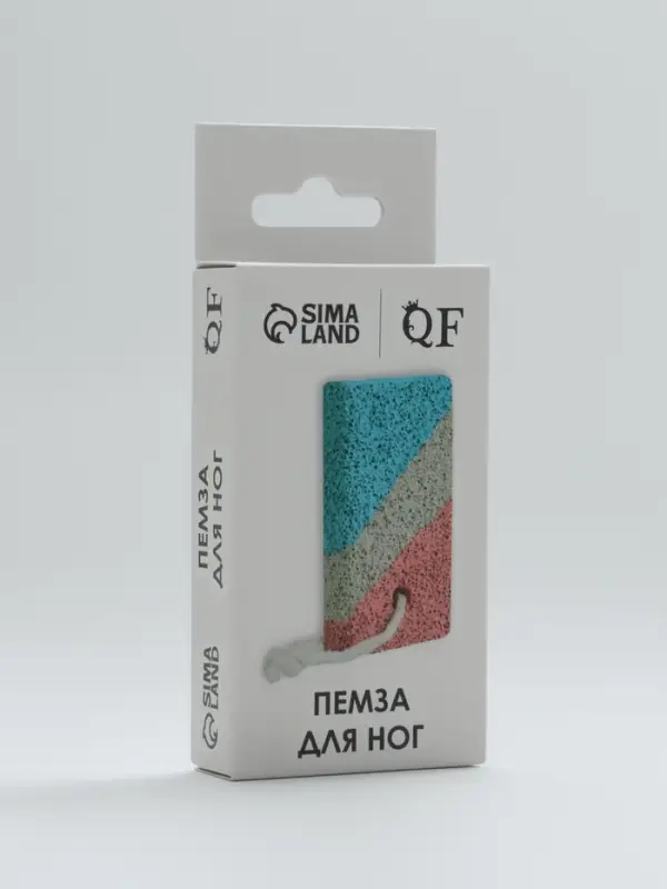 Пемза для педикюра, с подвесом, 8.5×4.5 см, разноцветная