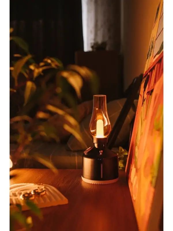 Увлажнитель воздуха &laquo;Керосинка&raquo; HM-19 ультразвуковой, 0.28 л, 1.5 Вт, 1200 мА/ч, USB, подсветка, эффект тумана, чёрный