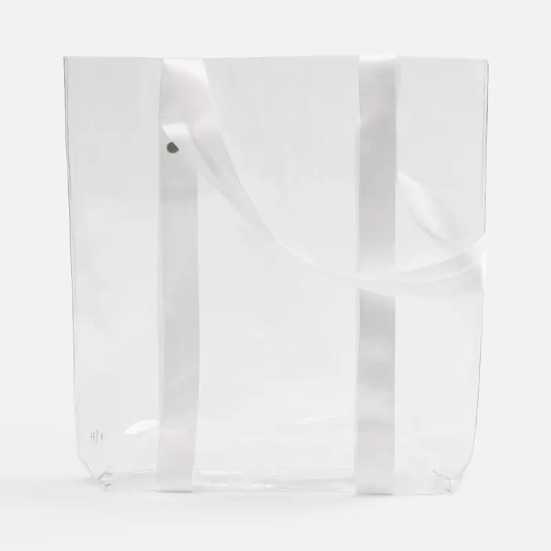 Шопер Clear Fest, ver.2, прозрачный с белыми ручками