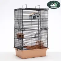 Клетка для грызунов &laquo;Пижон&raquo;, 42&times;30&times;65 см, 4 этажа, 2 домика, колесо, миска, бежевая