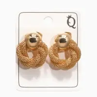 Серьги металл &laquo;Круги переплетение&raquo;, цвет золото