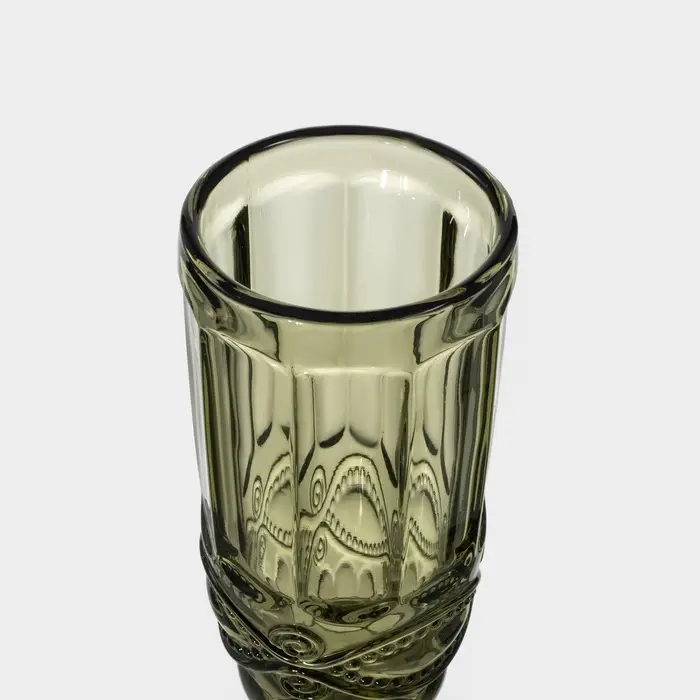 Бокалы для шампанского Magistro &laquo;Ла-Манш&raquo;, 160 мл, 7&times;20 см, набор 6 шт., стекло, зелёные