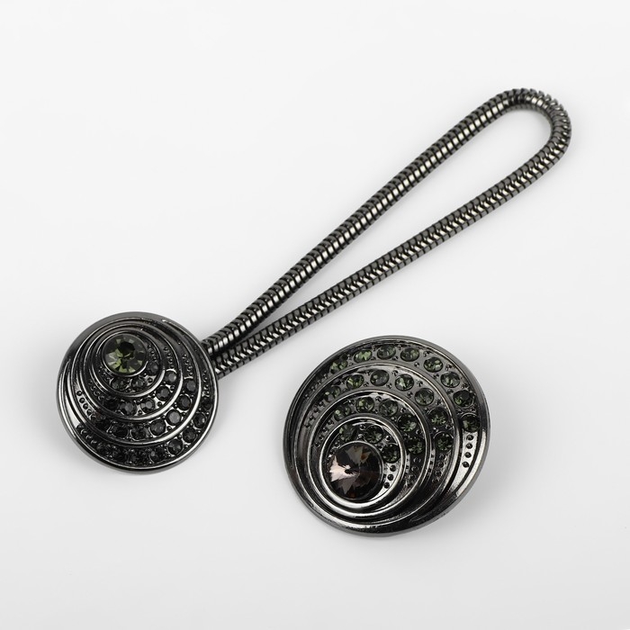 Декоративная застёжка, d = 2,5/3 см, цвет чёрный Декоративная застёжка, d = 2,5/3 см, цвет чёрный