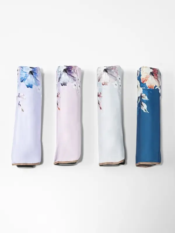 Зонт механический &laquo;Цветочный сад&raquo;, эпонж, 4 сложения, 8 спиц, R=48/55 см, d=96 см, МИКС