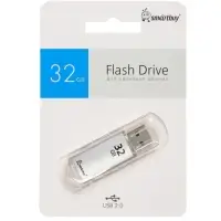 Флешка Smartbuy V-Cut, 32 Гб, USB 2.0, чтение до 25 Мб/с, запись до 15 Мб/с, серая