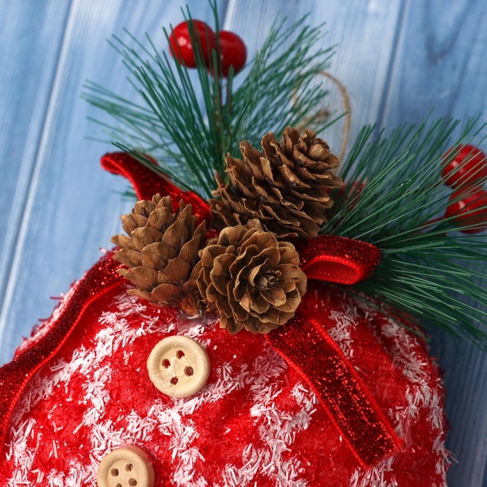 Украшение ёлочное Украшение ёлочное "Новогодний мешочек" 12,5х7,5 см, красный