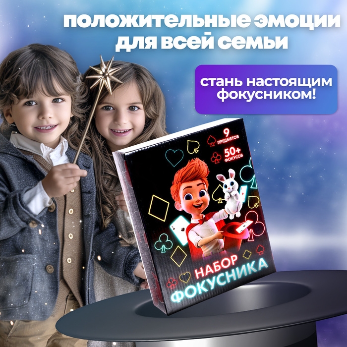Фокусы «Набор фокусника», 50+ фокусов Фокусы «Набор фокусника», 50+ фокусов