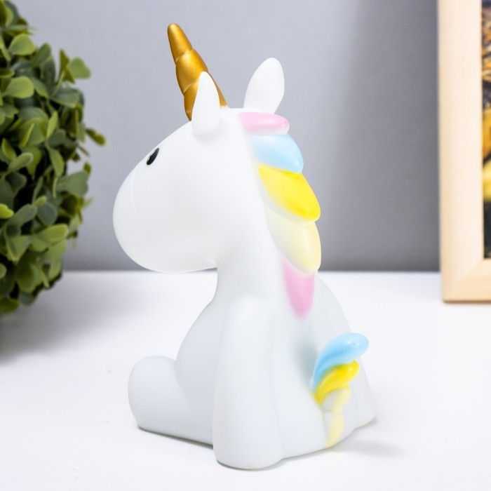 Ночник "Единорог" LED от батареек 3xLR44 белый 15,5х10х8 см