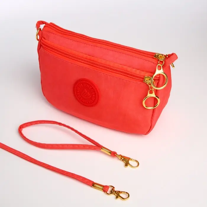 Сумка женская кросс-боди на молнии, 18&times;6.5&times;12 см, однотонная, розовая