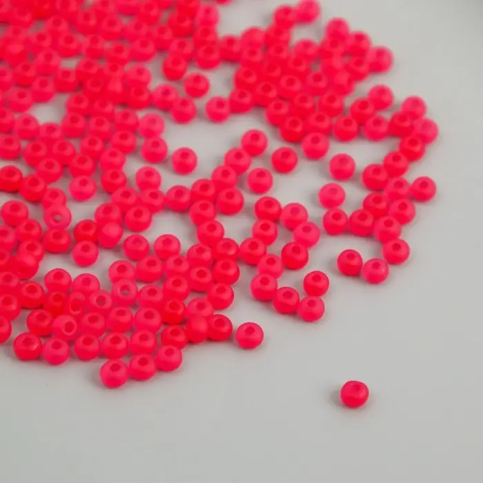 Бисер стекло 8/0  Бисер стекло 8/0 "Матовый полупрозрачный. Оранжево-красный" 10 гр