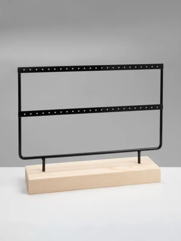 Подставка под серьги QF, 2 яруса, на 24 пары серёг, 27&times;7&times;20 см, чёрная