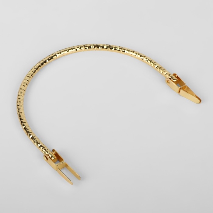 Ручка для сумки «Рифлёная рамка», металлическая, на прокол, 13 × 9 см, цвет золотой Ручка для сумки «Рифлёная рамка», металлическая, на прокол, 13 × 9 см, цвет золотой