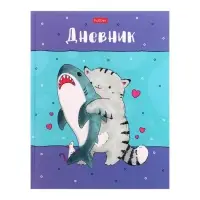 Дневник твердая обложка 1-11 класс 40 листов, Приключения кота Пирожка, матовая ламинация